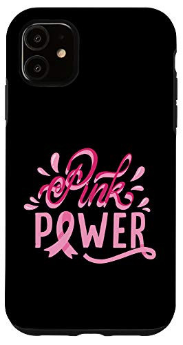 iPhone 11 Cute power pink ribbon Breast cancer awareness month Case