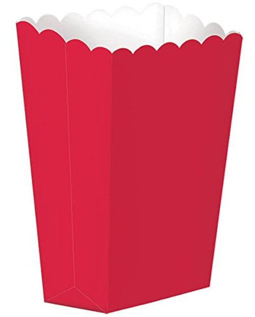 Fun Party Small Popcorn Favour Boxes, 5 Pieces, Made from paper, Apple Red, 5 1/4" X 3 3/4" by Amscan