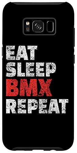 Galaxy S8- Eat Sleep BMX Repeat T-Shirt Funny Bike Racing Gift Shirt Case