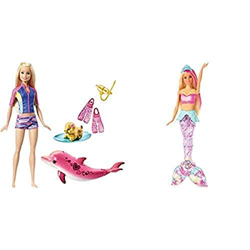 Barbie Dolphin Magic Snorkel Fun Friends AND Barbie Dreamtopia Sparkle Lights Mermaid Barbie Dolphin Magic Snorkel Fun Friends AND Barbie Dreamtopia Sparkle Lights Mermaid