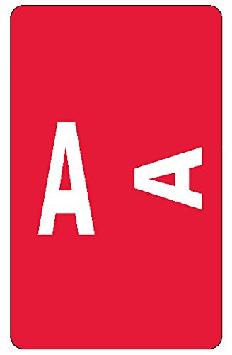 Smead AlphaZ ACCS Color-Coded Alphabetic Label, A, Label Sheet, Red, 100 per Pack (67171)