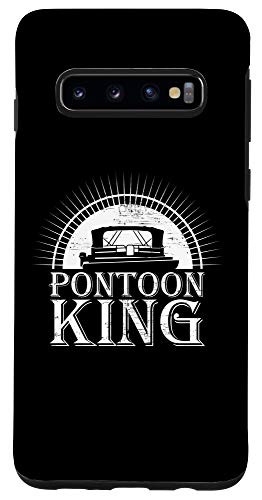 Galaxy S10 Pontoon King Daddy Motor Boating Captain Perfect Boat Gift Case