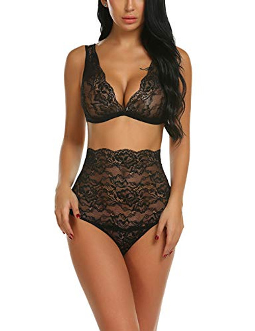 Avidlove Sexy Lingerie for Women High Waist Bra and Panty Set Strappy Babydoll Bodysuit Black Avidlove Sexy Lingerie for Women High Waist Bra and Panty Set Strappy Babydoll Bodysuit Black
