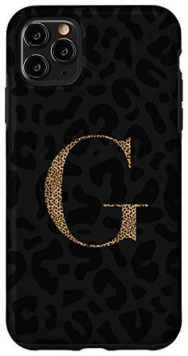 iPhone 11 Pro Max Leopard Animal Print Cheetah Monogram Initial Letter G Case