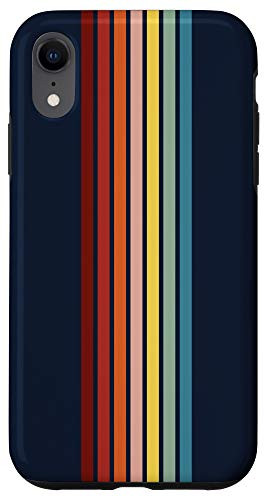 iPhone XR Classic Colorful Vertical Vintage 70s Style Retro Stripes Case