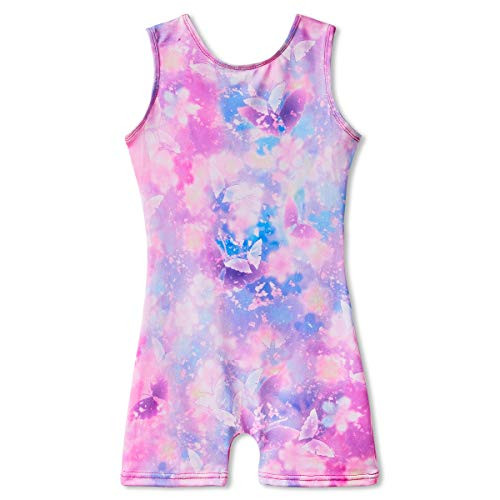 MYQFF Leotards for Girls Gymnastics 7-8 Years Old 7-8 Kids Child Shiny Adorable Dance Clothes Unitards Bodysuits Floral Butterfly