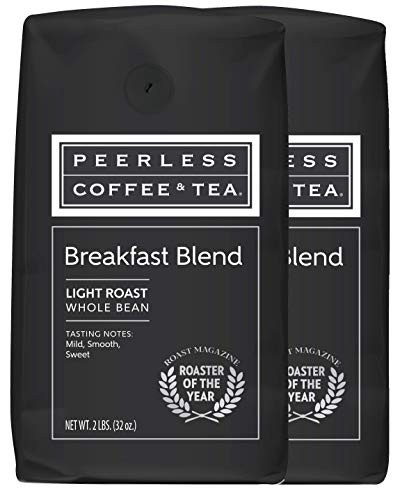 Peerless  Whole Bean Coffee  2 Pounds -Breakfast Blend  2 bags-