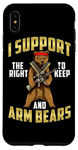 iPhone XS Max Funny I Support The Right To Arm Bears Second Amendment Pun Case