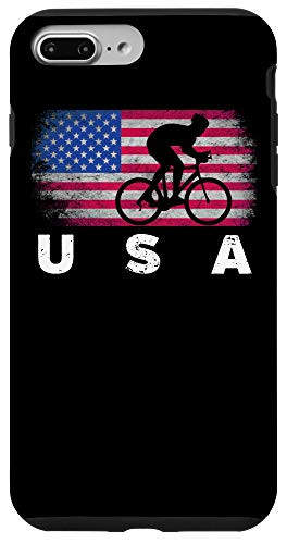 iPhone 7 Plus-8 Plus American Flag Cycling - USA Bike Cyclists Gift Case