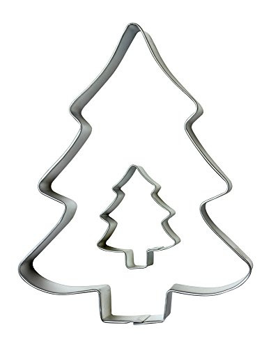 Cybrtrayd Parent/Child Cookie Cutter Set, 5-Inch, Tree Snow Covered