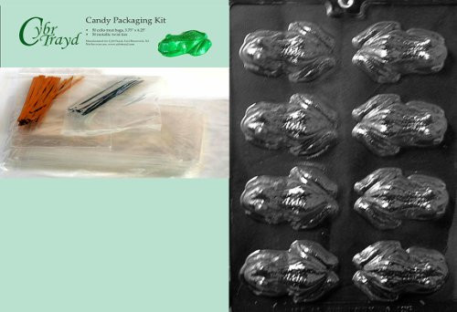 Cybrtrayd MdK50-A126 Frog Animal Chocolate Candy Mold with Packaging Kit