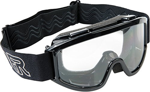 Raider 26-010 Single Lens Youth MX Off-Road Goggles, Black Frame/Clear Lens