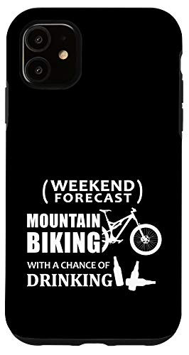 iPhone 11 Funny Mountain Bike Weekend Forecast MTB Case