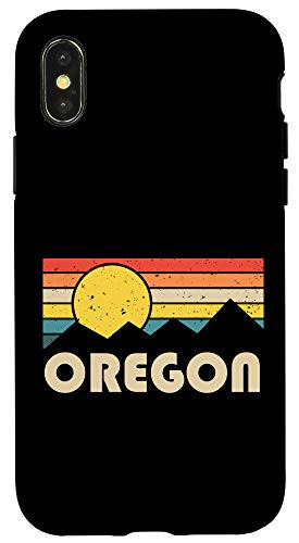 iPhone X-XS Oregon Vintage Mountain Sunset Outdoors Hiking Souvenir Case