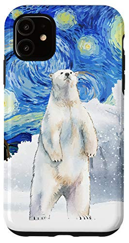 iPhone 11 Polar Bear Vincent Van Gogh Starry Night phone Case