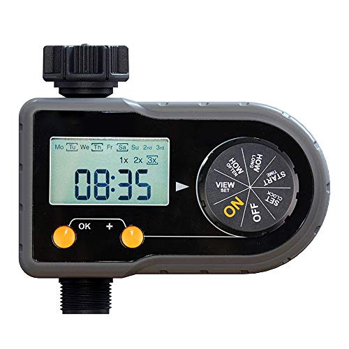 Kacsoo Digital Irrigation Timer  Programmable Water Timer Single Outlet Automatic Drip Tap Hose Timer Big LCD Irrigation Controller for Outdoor Garden