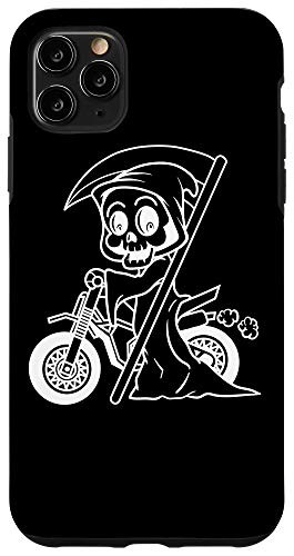 iPhone 11 Pro Max Funny Grim Reaper Riding Dirt Bike Gifts Men Kids Case