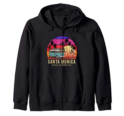 California Santa Monica Vintage Van Surfer Zip Hoodie