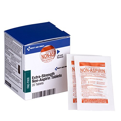 First Aid Only SmartCompliance Refill Extra Strength Non-Aspirin, 2 Tablets per Packet, 10 Packets per Box