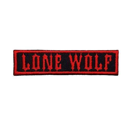 Lone Wolf Embroidered Patch Iron on-Sew on- Size 8 8 x 2 2 cm -3 5? x 0 9?-- b115-2