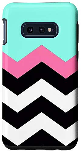 Galaxy S10e Chevron  Pattern  Teal  Black  White  Classic  Trendy Case
