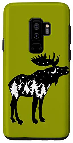 Galaxy S9- Black Fly Forest Green Moose Wildlife Outdoors Phone Case Case