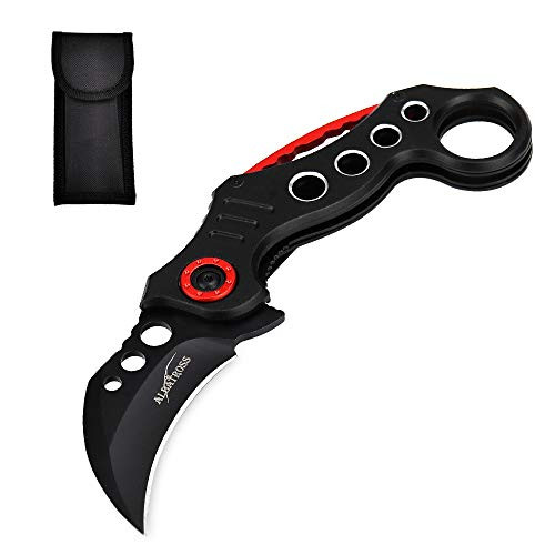 ALBATROSS Spring Assisted Opening Claw Knives 440 Stainless Steel Blade Karambit Knife Folding Pocket Knife for Men Women - Tactical Survival - Great