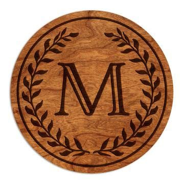 Wooden Monogram Coasters -LetterM-