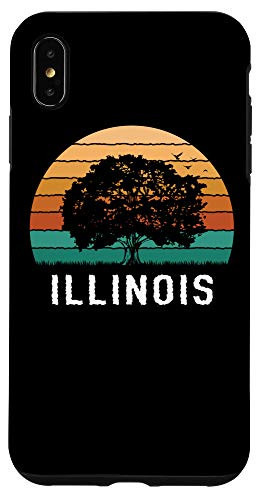iPhone XS Max Illinois Vintage Outdoors Tree Sunsent Souvenir Case