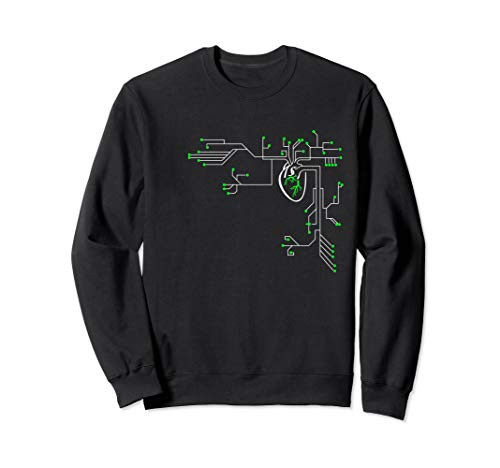 Digital Heart Computer Chip Circuit Electronics Geek Sweatshirt