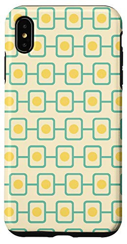 iPhone XS Max Vintage retro classic 1960s look yellow and blue pattern Case
