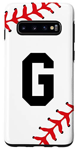 Galaxy S10 Baseball Letter G Initial Gift Ball Player Gift for Guys Case