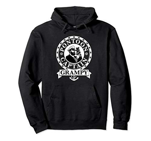 Grampy Pontoon Captain Funny Pleasure Boat Lake Gift Pullover Hoodie
