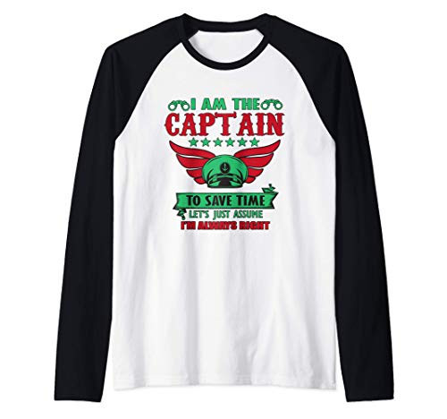 I Am The Captain Tee Funny Gift Men Women Boat Owner Raglan Baseball Tee