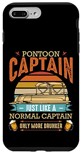 iPhone 7 Plus-8 Plus Pontoon Captain Beer Drinker Boat Lake River Boating Party Case