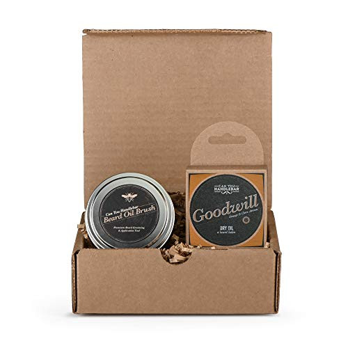 Beard Balm and Beard Balm Application Brush Set - Orange and Clove Scent Beard Balm - Made in USA