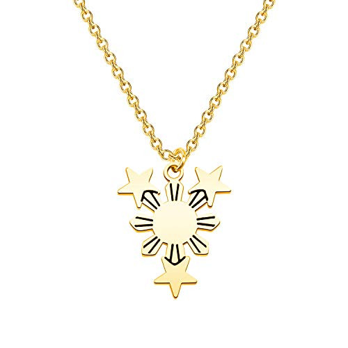 MYOSPARK Philippines Sun Necklace Philippines star necklace Philippine Pride necklace Philippines Jewelry Gift For Filipino -Philippines flag Necklace MYOSPARK Philippines Sun Necklace Philippines star necklace Philippine Pride necklace Philippines Jewelry Gift For Filipino -Philippines flag Necklace