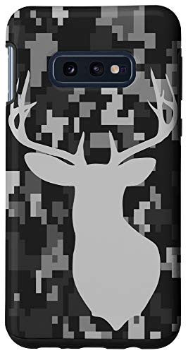 Galaxy S10e Deer Hunting Black Gray Digital Camouflage Mens Case