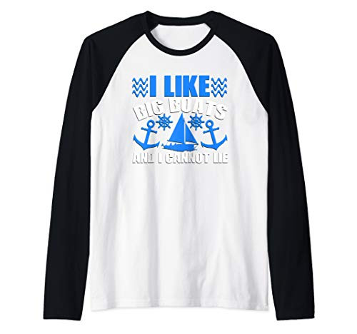 I Like Big Boats and I Cannot Lie Cruise Ship Vacation Raglan Baseball Tee