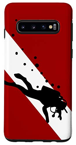 Galaxy S10 Dive Flag Diver Scuba Diving Gift Classic Red White Case