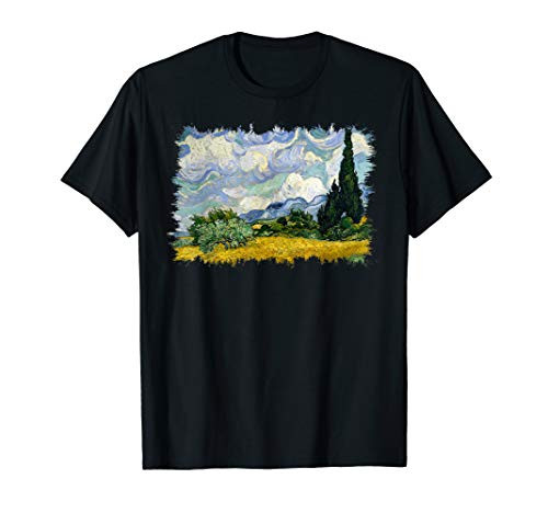 Van Gogh Wheat Field with Cypresses Famous Art Stylish T-Shirt