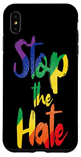 iPhone XS Max LGBT LGBTQ Transgender Rainbow Flag Love - Stop The Hate Case