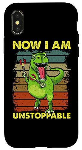 iPhone X-XS Now I Am Unstoppable TRex Funny Short Dinosaur Arms Joke Case