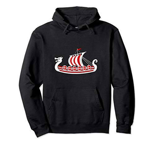Denmark Viking Ship Shirt Norse Mythology Danish Flag Boat Pullover Hoodie
