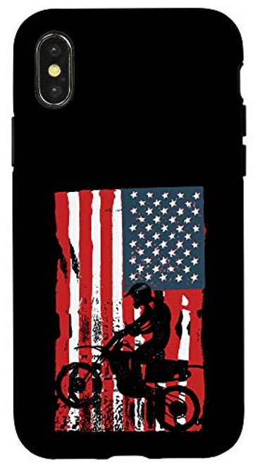 iPhone X-XS Dirt Bike American Flag T-Shirt - Motocross Enduro Case iPhone X-XS Dirt Bike American Flag T-Shirt - Motocross Enduro Case