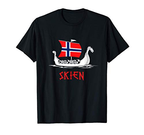 Boat Norwegian Flag Norway Viking Ship Skien T-Shirt