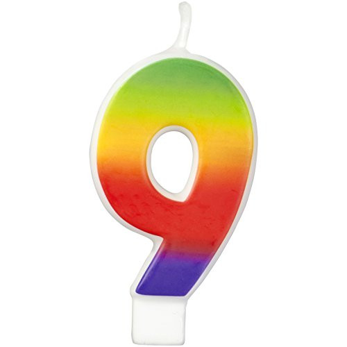 Wilton W2811-1048 Rainbow Candle, Numeral 9