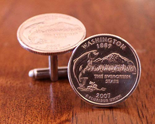 Washington Cuff Links  coin jewelry  Washington Quarter Cuffs  Washington Gift for Men