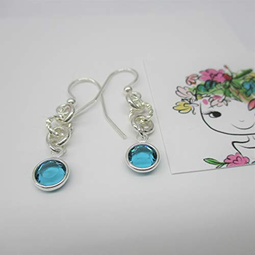 Birthstone Crystal Earrings swarovski Crystal Round setting Silver Earrings swarovski Jewelry Birthstone Crystal Earrings swarovski Crystal Round setting Silver Earrings swarovski Jewelry