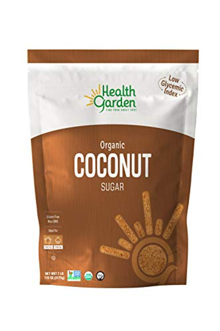 Health Garden Organic Coconut Palm Sugar - Non GMO - Gluten Free -Sweetener Substitute - Kosher - All Natural -7 lbs-